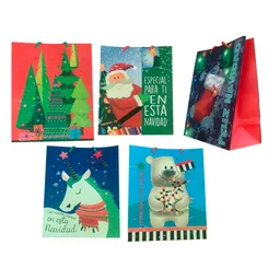 Pack X 6 Bolsas Navidad Premium 32 X 26 Cm