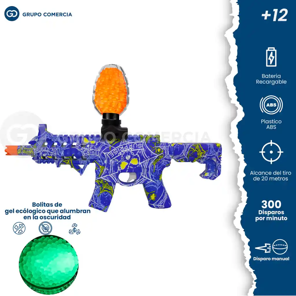 Pistola De Orbis Bolas Hidrogel Neón Eléctrica Recargable