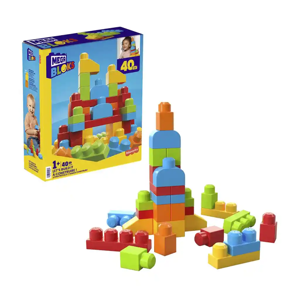 Mega Bloks Vamos A Construir! Mattel 40 Piezas,