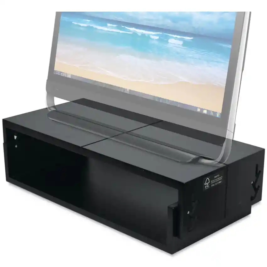 Mesa Base Pc Todo-en-1, Altura 5 Niveles 10~16cm, Ancho 53cm - Negro