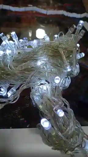 Luces Led Blanca Lineal X 100 Bombillas (cable Blanco)