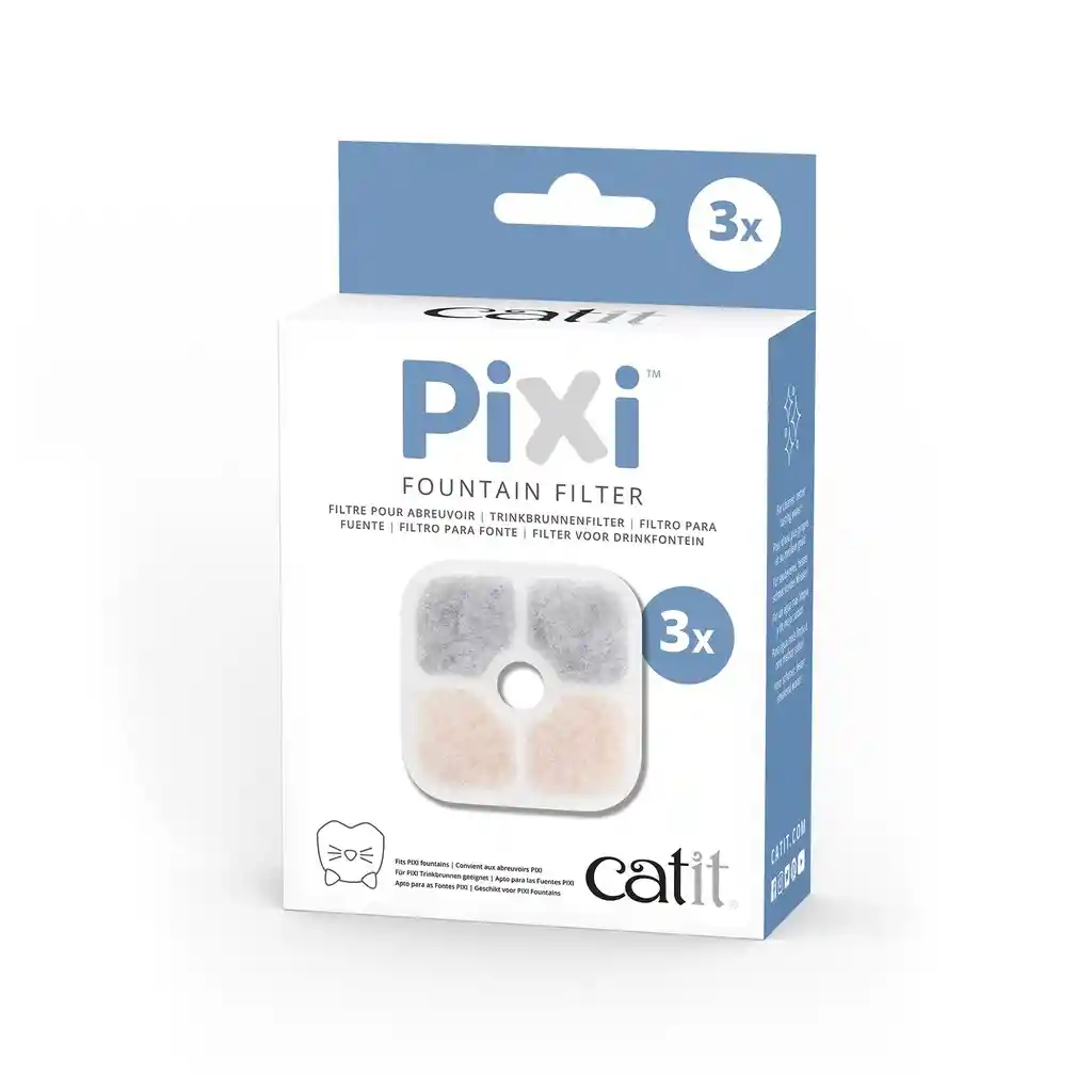 Catit Repuesto Filtro Para Fuente De Agua Pixi X3unds