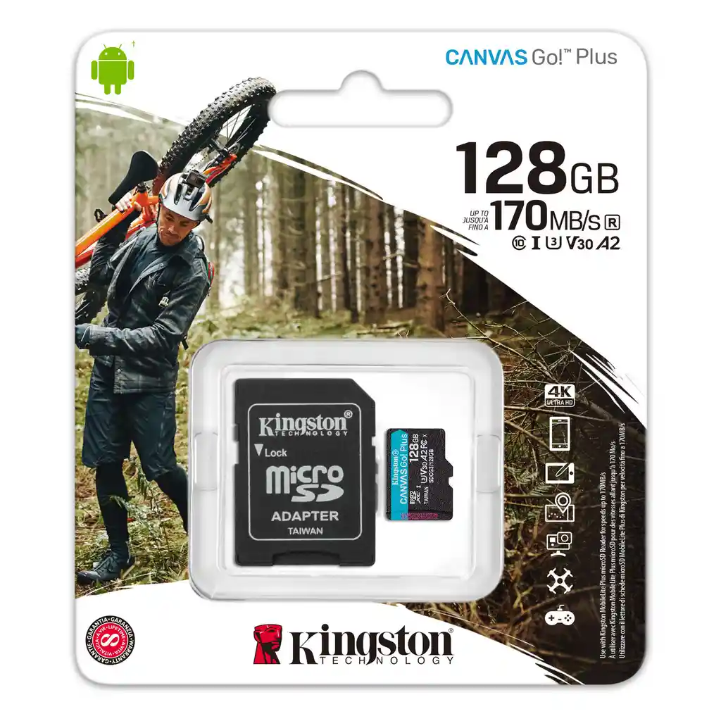 Microsd De 128gb Kingston Canvas Go! Plus Clase 30 Original