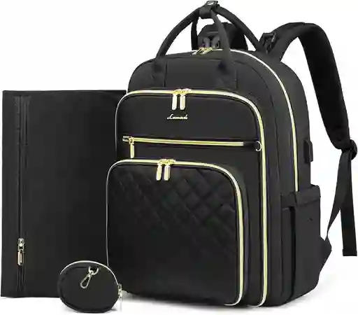 Bolso Pañalera Grande Con Porta Biberón Y Cambiador Usb