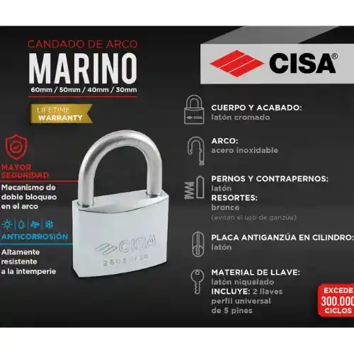 Candado De Seguridad 50mm Cisa