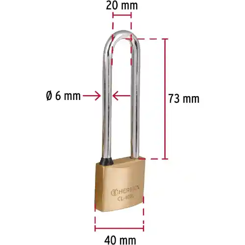 Candado Extra Largo 73 Mm Hermex