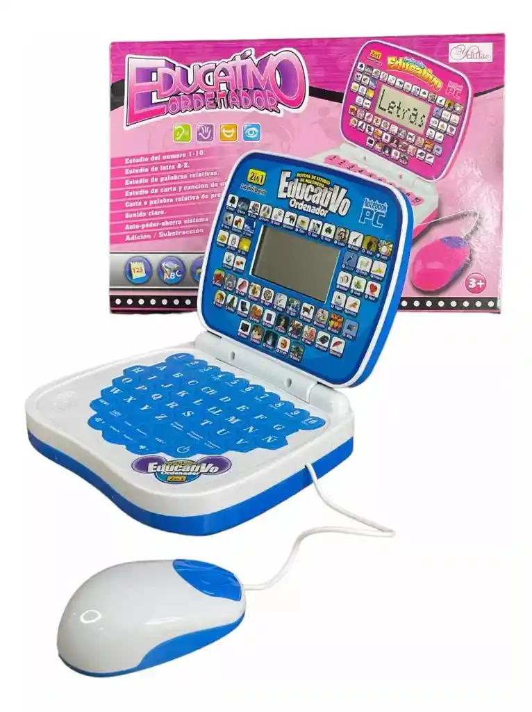 Juguete Mini Laptop Sonido 2 En 1 Español E Inglés Niños