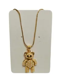 Cadena En Cover Gold Oso Osito Con Perlas