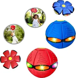 Pelota Balón Flexible Flatball Disco Luz Led Juguete Niños Rojo Azul.