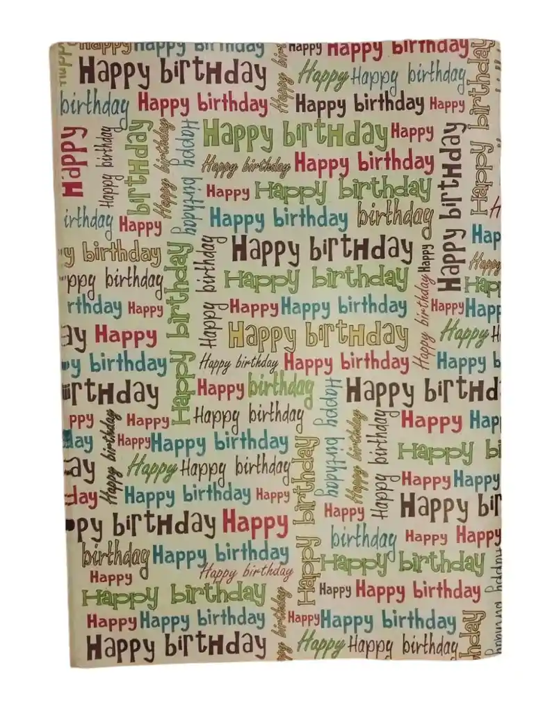 Medio Pliego De Papel Kraft Motivo Feliz Cumpleaños Diferentes Diseños Ideal Para Regalos