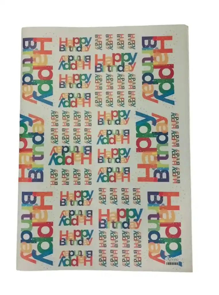 Medio Pliego De Papel Kraft Motivo Feliz Cumpleaños Diferentes Diseños Ideal Para Regalos