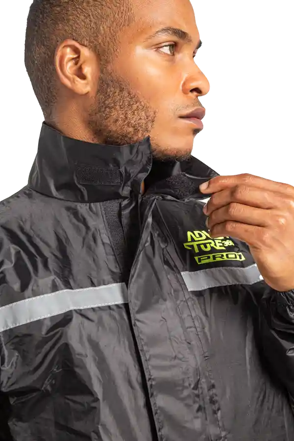 Impermeable Para Moto Textil - Adventure Pro 1 - Negro - Hombre