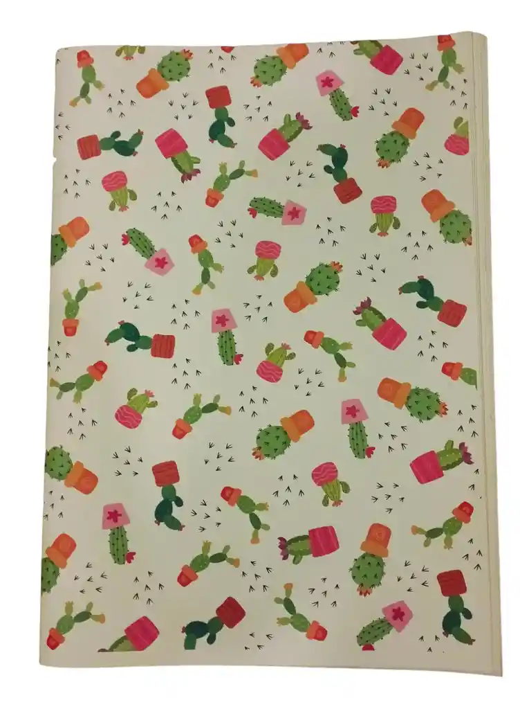 Medio Pliego De Papel Kraft Motivo Flores Rosas Girasoles O Cactus Diferentes Diseños Ideal Para Regalos