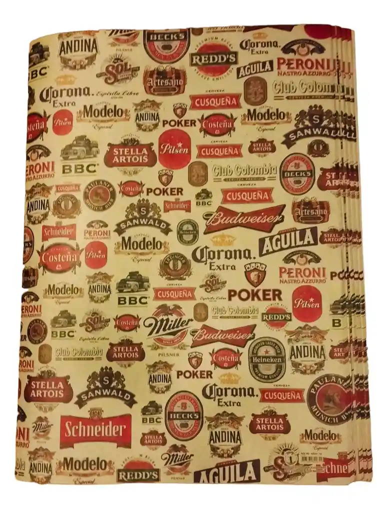 Medio Pliego De Papel Kraft Motivo Hombre Bigotes Cerveza Anclas Diferentes Diseños Ideal Para Regalos