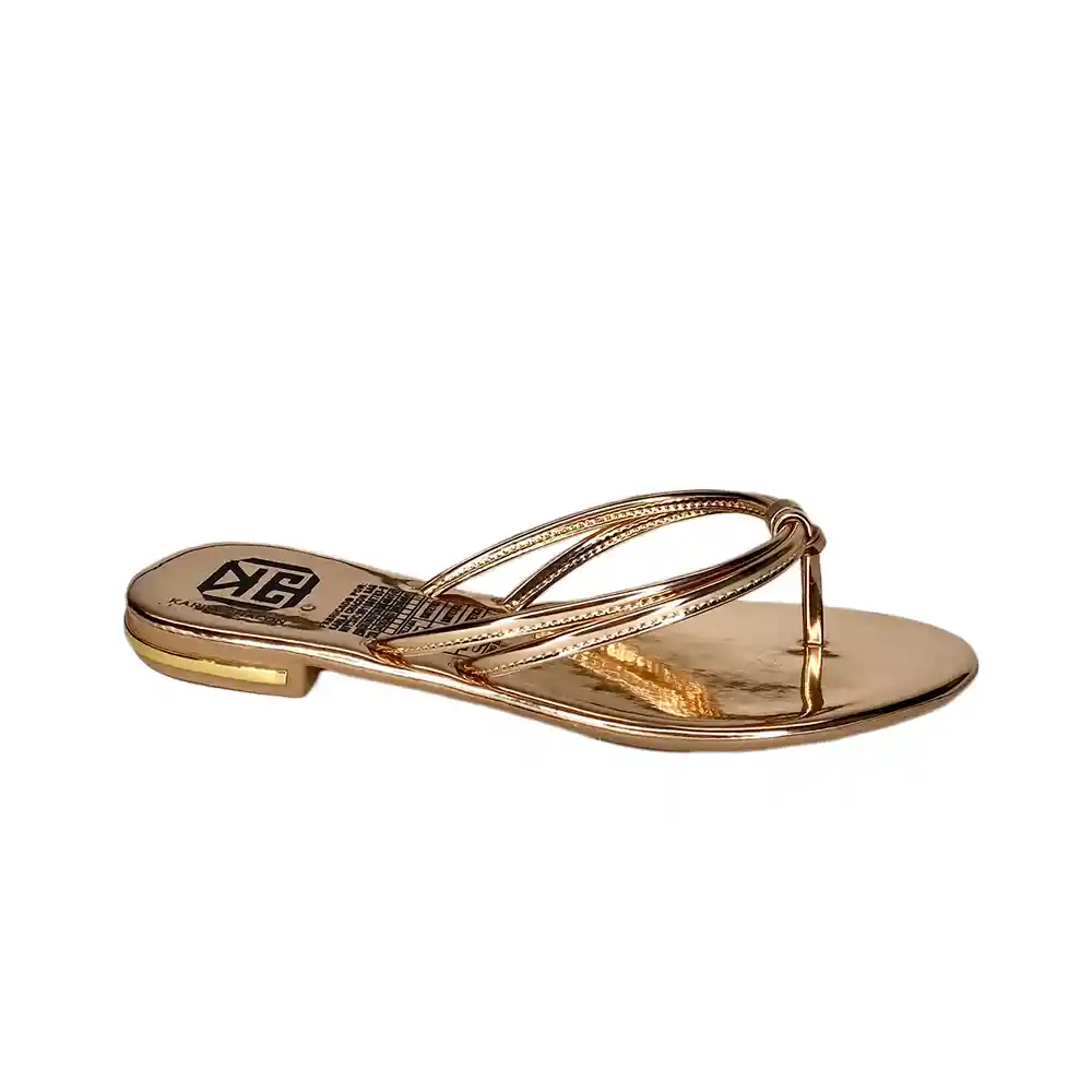 Calzado Zapato Casual Sandalia Plana Dama Karla Chacon Chiara Oro Rosa