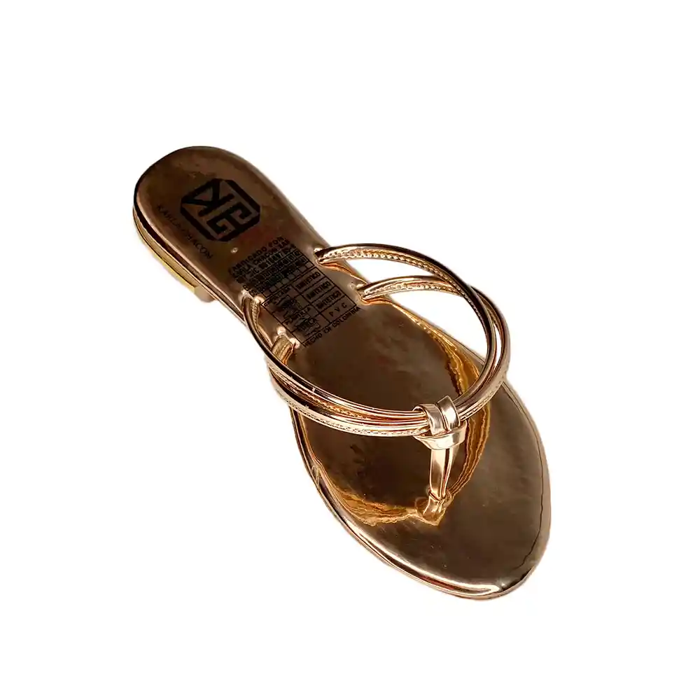 Calzado Zapato Casual Sandalia Plana Dama Karla Chacon Chiara Oro Rosa