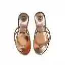 Calzado Zapato Casual Sandalia Plana Dama Karla Chacon Chiara Oro Rosa