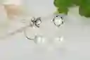 Aretes Elegantes Perla Doble Para Mujer En Plata 925