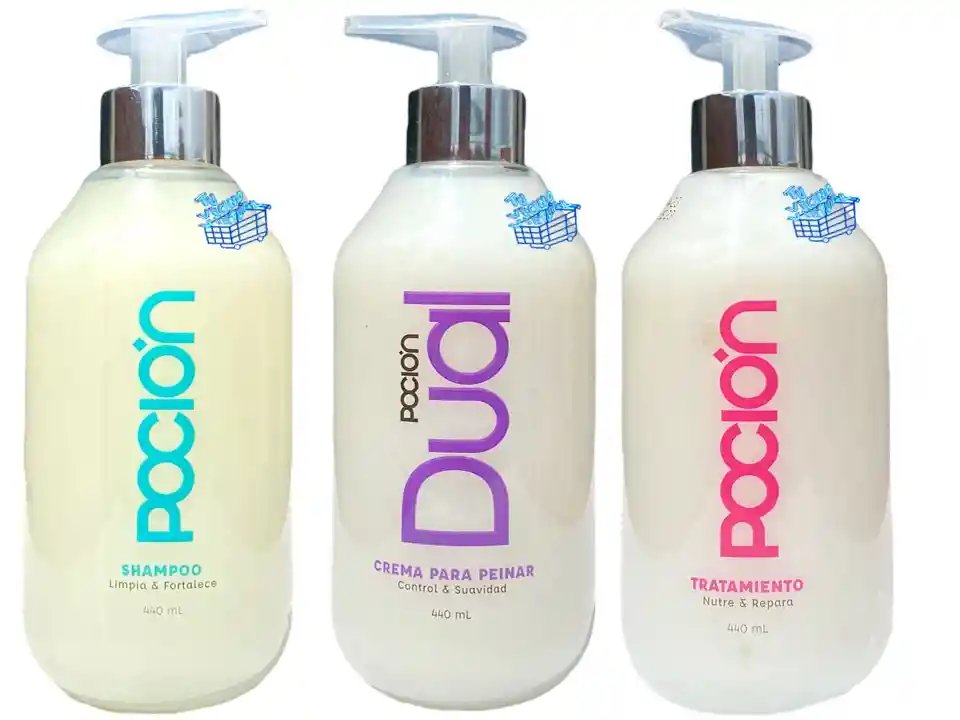 Shampoo, Crema Para Peinar Y Tratamiento La Poción