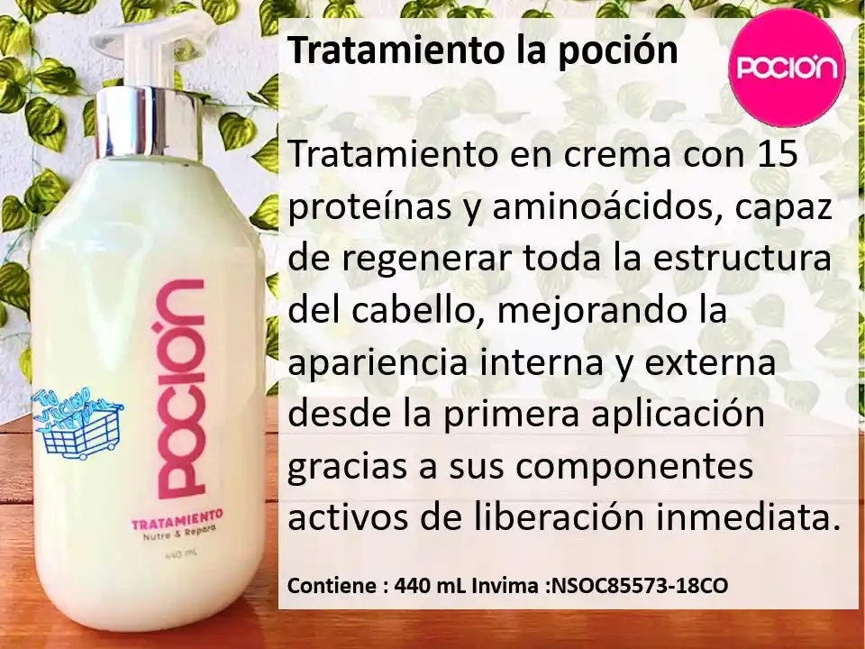 Shampoo, Crema Para Peinar Y Tratamiento La Poción