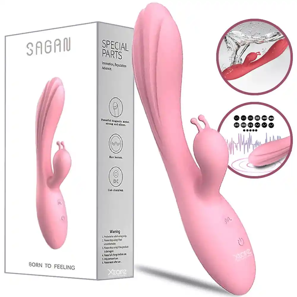 Vibrador Consolador Punto G Y Clitoris De Lujo Recargable 12 Velocidades Juguete Sexual