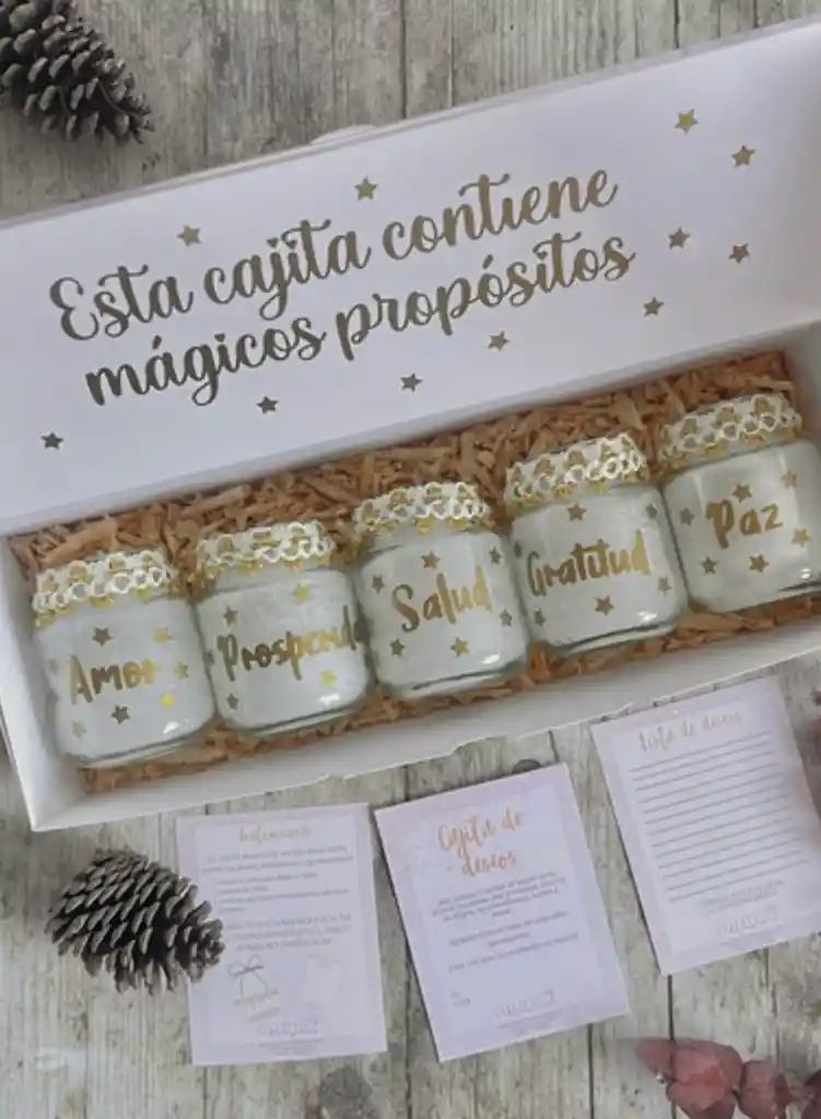 Kit X 5 Velas Con Proposito: Paz, Amor, Salud, Prosperidad, Gratitud