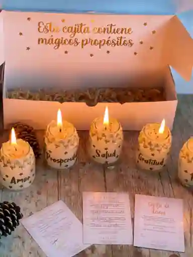 5 Velas. 7 Diciembre Personalizadas. Ritual Navideño.