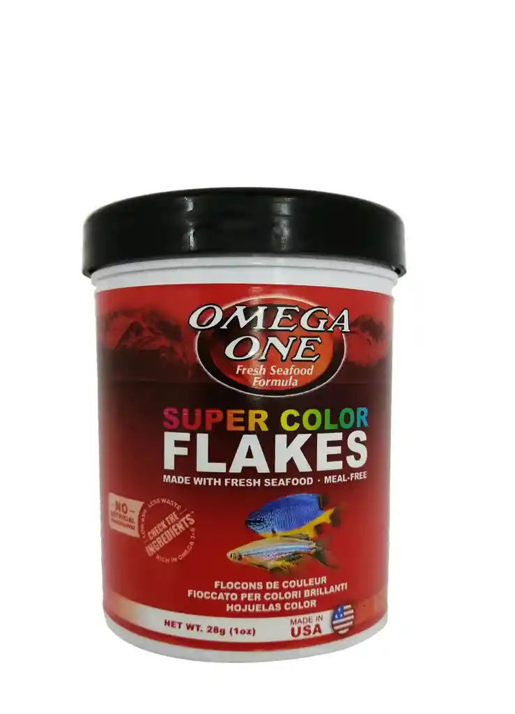 Super Color Flakes 28g Omega One Comida Peces Hojuelas