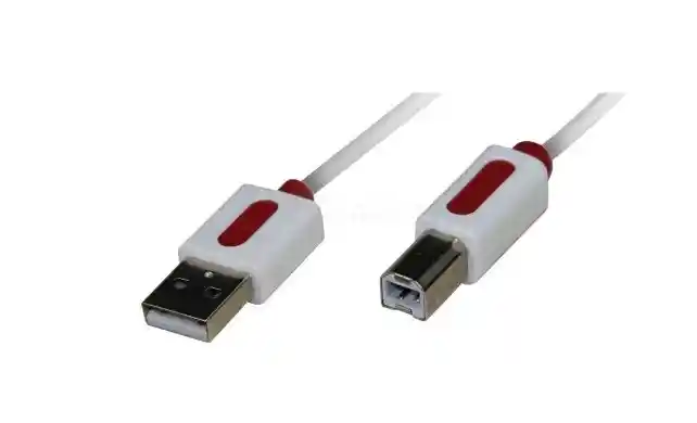 Cable Impresora Usb Promate 1.5 Metros En Blanco / Rojo