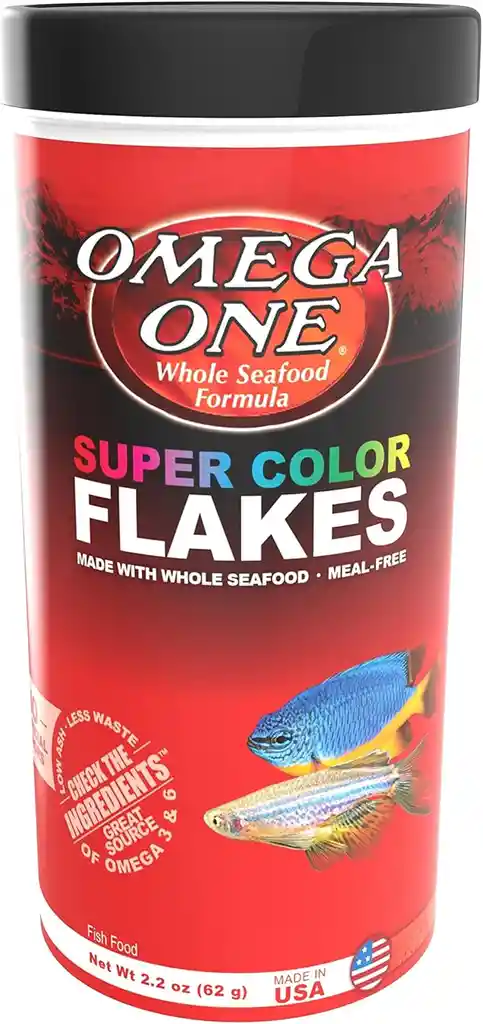 Super Color Flakes 62g Omega One Comida Peces Hojuelas