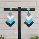 Aretes Triangulos Azules Y Negros