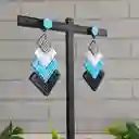 Aretes Triangulos Azules Y Negros