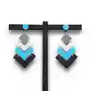 Aretes Triangulos Azules Y Negros