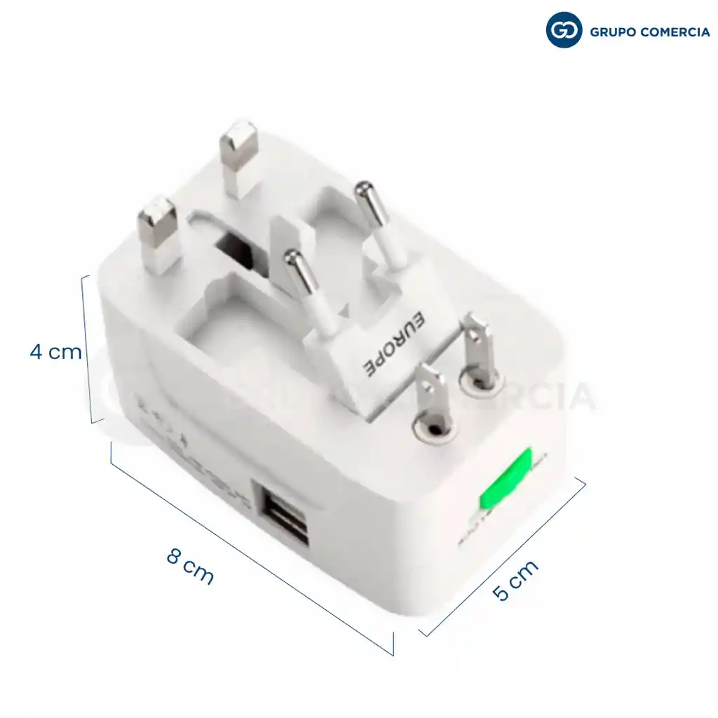 Adaptador De Carga Europeo Convertidor Universal Puerto Usb