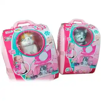 Set Veterinario Con Mascota En Mochila Y Accesorios