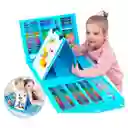 Kit Escolar Para Niños Azul - Colores Crayones Marcadores