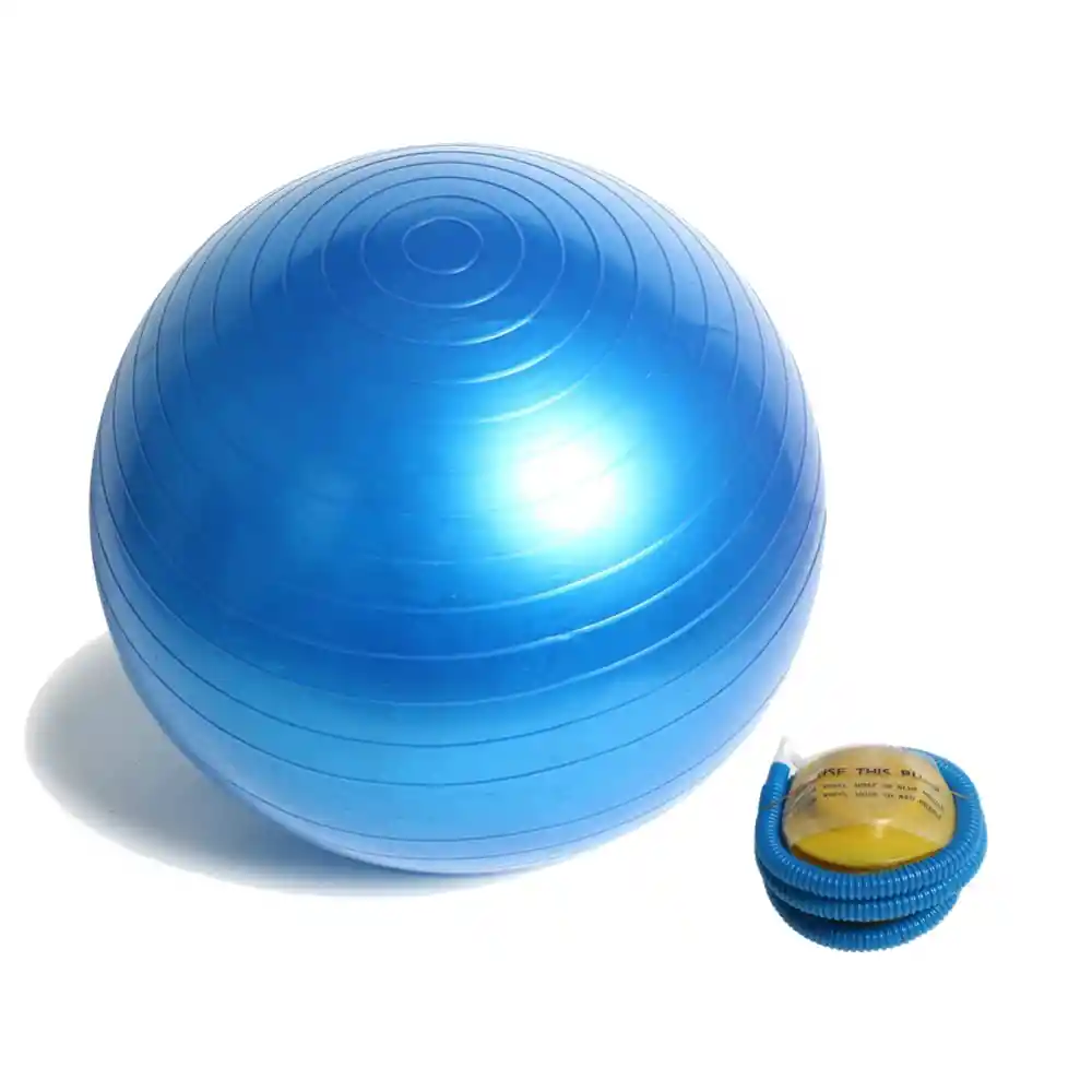 Balón Pilates 75 Cm Pelota Abdominal Yoga Terapia + Inflador - Azul
