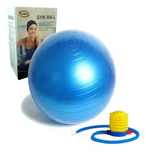 Balón Pilates 75 Cm Pelota Abdominal Yoga Terapia + Inflador - Azul