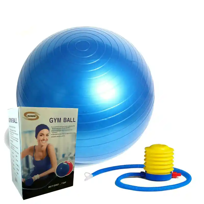 Balón Pilates 75 Cm Pelota Abdominal Yoga Terapia + Inflador - Azul