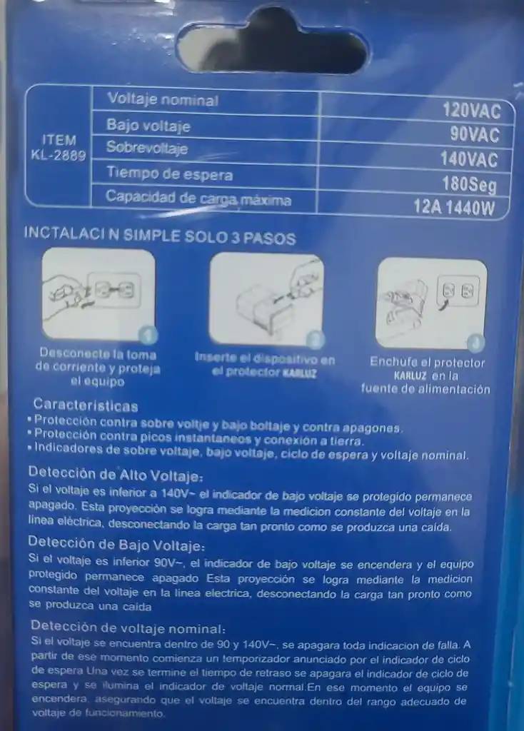 Protector De Voltaje 12amperios 1440watt