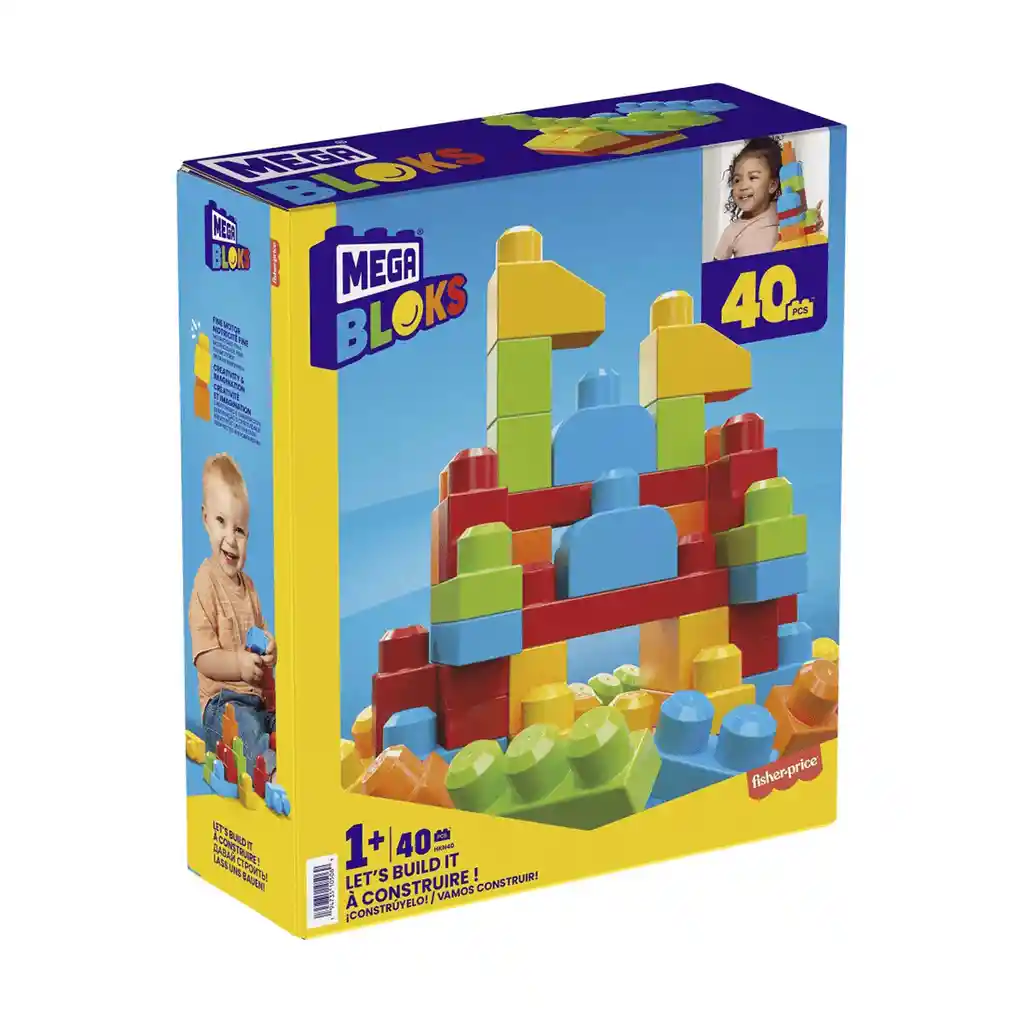 Fisher Price Mega Bloks Vamos A Construir! Mattel 40 Piezas,