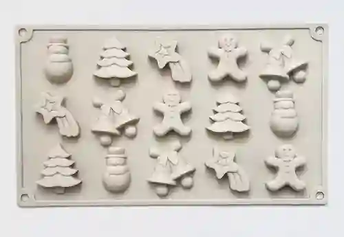 Molde Silicona Figuras Pequeñas Navidad Estrella, Arbol, Campañas