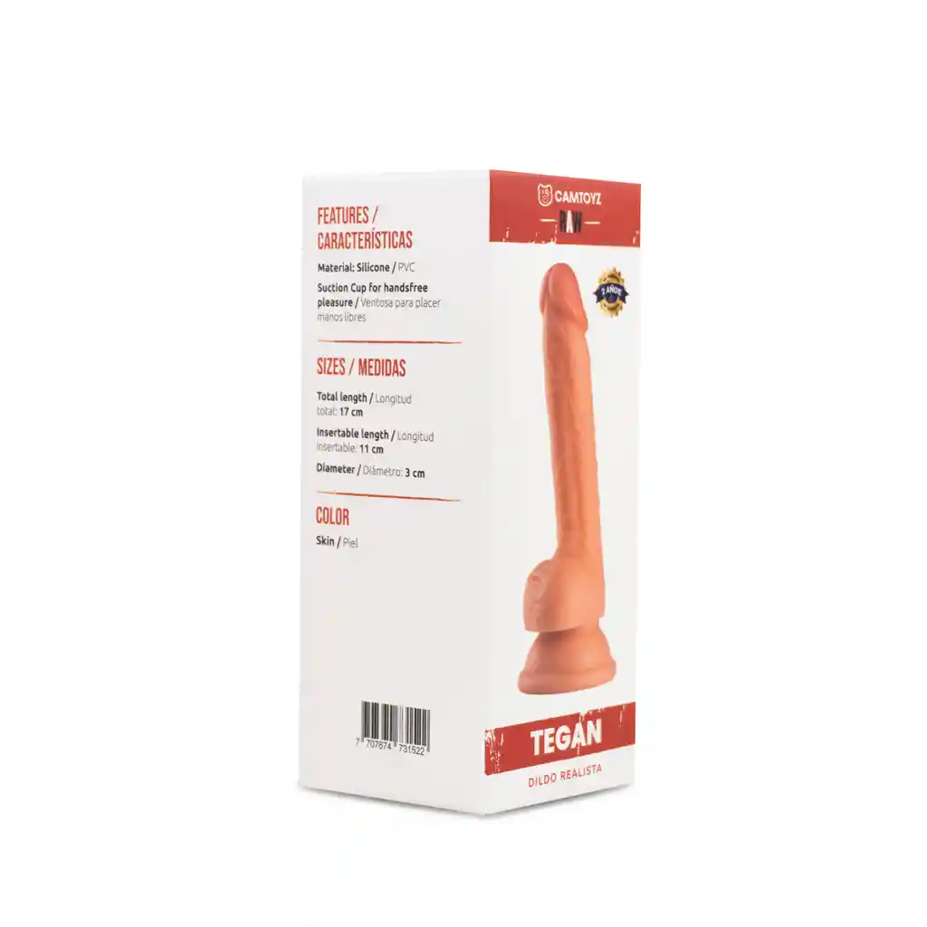 Dildo Realista Tegan 17cm Piel - Camtoyz Raw