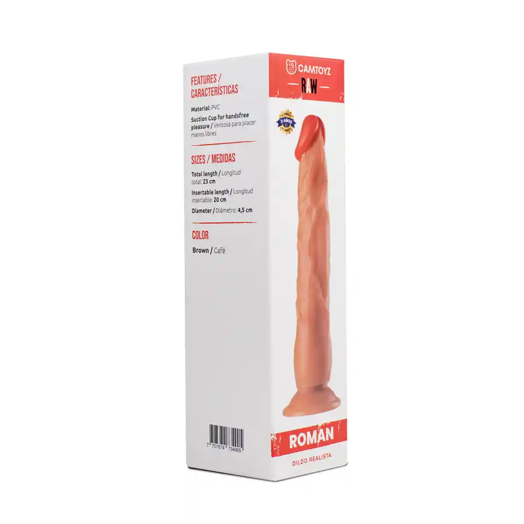 Dildo Realista Roman 23cm Café - Camtoyz Raw