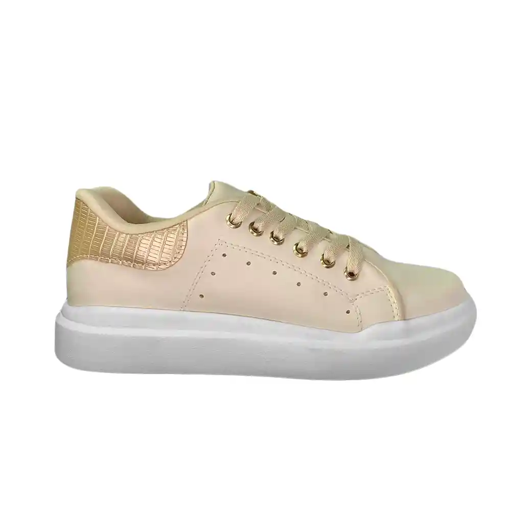 Zapato Dama Calzado Mujer Tenis Casual Karla Chacon Dianna Beige/38