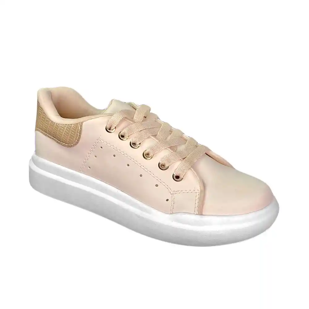 Zapato Dama Calzado Mujer Tenis Casual Karla Chacon Dianna Beige/38