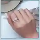 Anillo Argolla Para Mujer Mariposa Ajustable En Plata 925