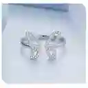 Anillo Argolla Para Mujer Mariposa Ajustable En Plata 925