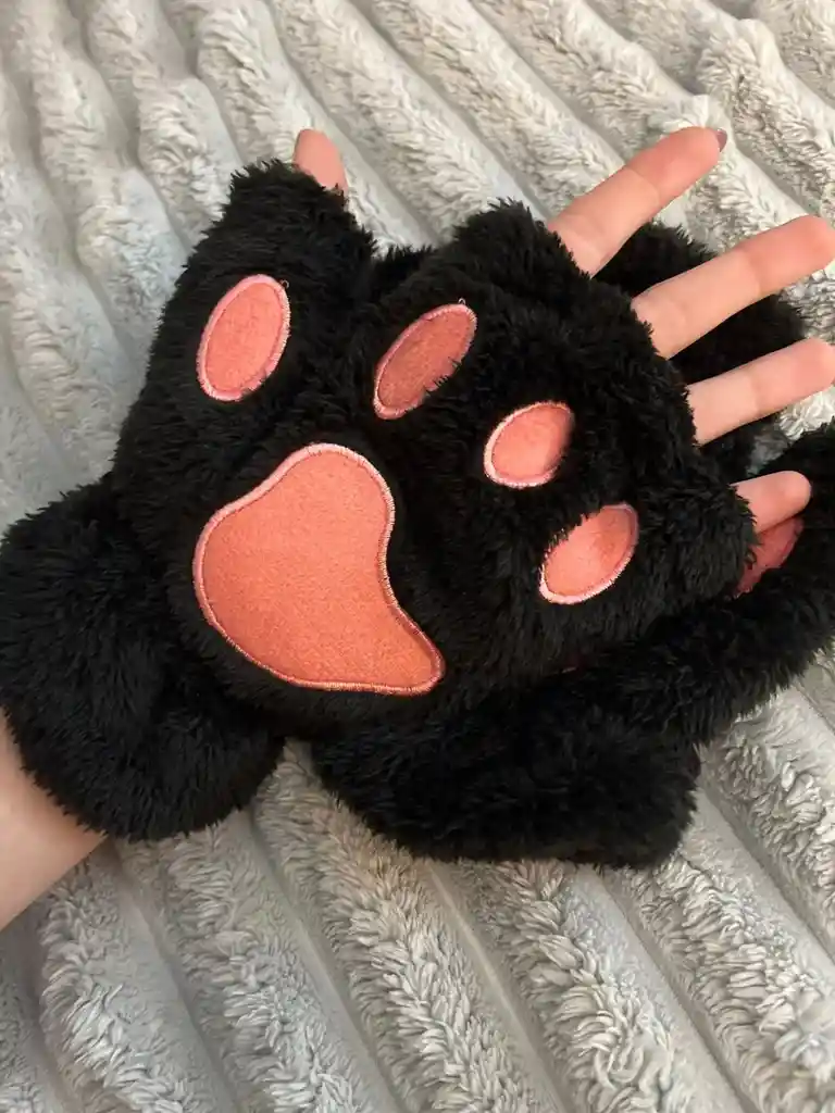 Guantes Sin Dedos, Diseño Huella De Gato