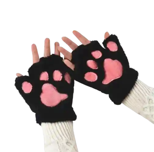 Guantes Sin Dedos, Diseño Huella De Gato